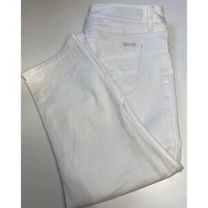 Seven 7 Women Size 6 White Capri Skinny Denim Stretch Nautical, Coastal, Beach